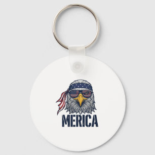Vintage Patriotisk Örn Merica T-Shirt Design_1 Nyckelring