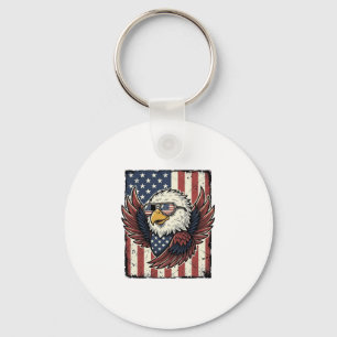 Vintage Patriotisk Örn Solglasögon Tröja Design_1 Nyckelring