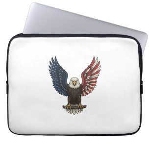 Vintage Patriotisk Örn Vektor T-Shirt Design_1 Laptop Fodral