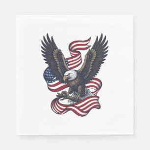 Vintage Patriotisk Örn Vektor Tröja Design (2)_1 Pappersservett