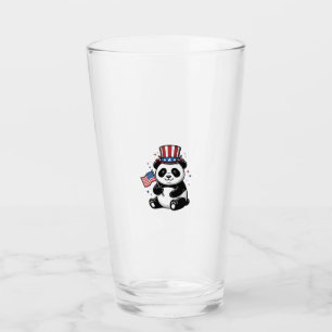 Vintage Patriotisk Panda Flagga Tröja Design_1 Glaskopp