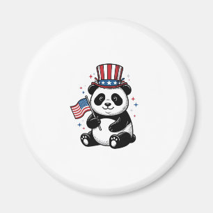 Vintage Patriotisk Panda Flagga Tröja Design_1 Magnet