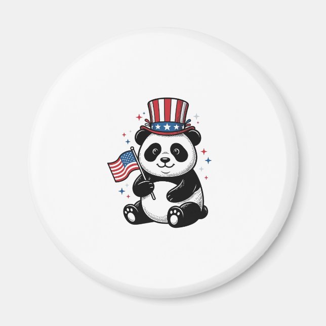 Vintage Patriotisk Panda Flagga Tröja Design_1 Magnet (Framsidan)