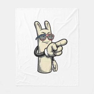 Vintage Patriotisk Pekande Hand Tecknad Tröja_1 Fleecefilt