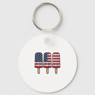 Vintage Patriotisk Pinnstångsflagg Shirt Design_1 Nyckelring