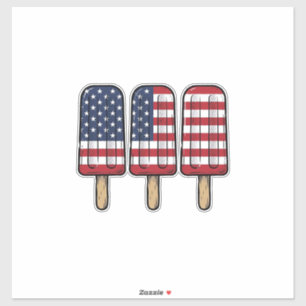 Vintage Patriotisk Pinnstångsflagga Tröja Design_1 Klistermärken