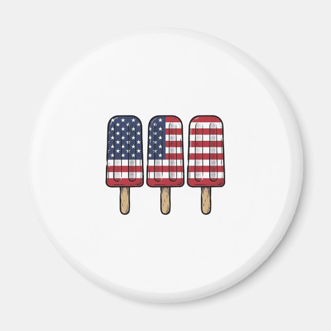 Vintage Patriotisk Pinnstångsflagga Tröja Design_1 Magnet (Framsidan)