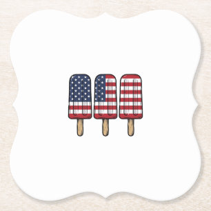 Vintage Patriotisk Pinnstångsflagga Tröja Design_1 Underlägg Papper
