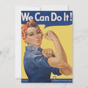 Vintage patriotisk Rosie the Riveter, Vi klarar de