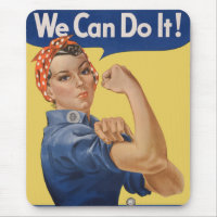 Vintage patriotisk Rosie the Riveter, Vi klarar de
