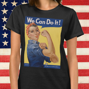 Vintage patriotisk Rosie the Riveter, Vi klarar de T Shirt