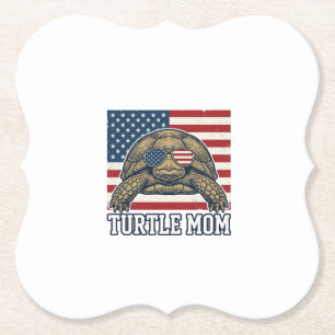 Vintage Patriotisk Sköldpadda Mamma Tröja Design_1 Underlägg Papper