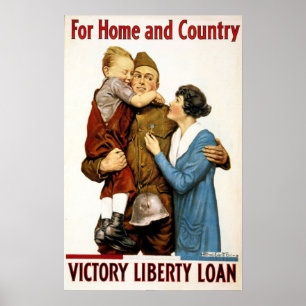 Vintage patriotisk soldat för Victory Liberty Loan Poster