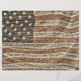 Vintage patriotisk USA-flagga på stenvägg