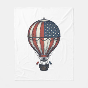 Vintage Patriotisk Varm Luft Ballong Tröja Design_ Fleecefilt