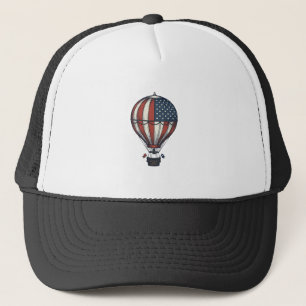 Vintage Patriotisk Varm Luft Ballong Tröja Design_ Keps