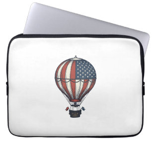 Vintage Patriotisk Varm Luft Ballong Tröja Design_ Laptop Fodral