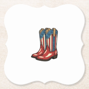 Vintage Patriotiska Cowgirl Stövlar Västra Skjorta Underlägg Papper