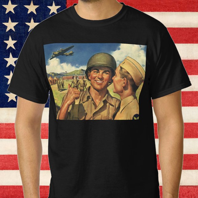 Vintage patriotiska hjältar, militära flygplansmän tröja (Skapare uppladdad)