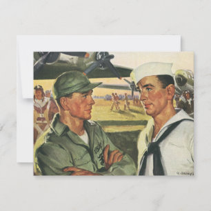 Vintage patriotiska hjältar, militära män i unifor