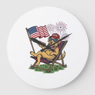 Vintage Patriotiska Katter USA Tröjd Design (2)_1 Stor Klocka