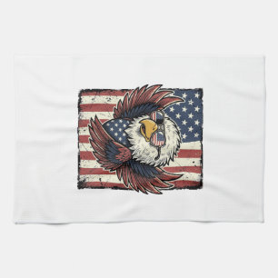 Vintage Patriotiska Örn Solglasögon Tröja Design_1 Kökshandduk