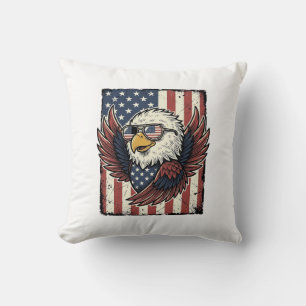 Vintage Patriotiska Örn Solglasögon Tröja Design_1 Kudde