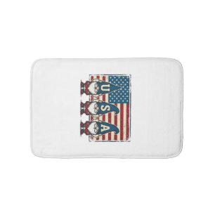 Vintage Patriotiska USA Tomtar Vit Tröja Design_1 Badrumsmatta