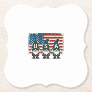 Vintage Patriotiska USA Tomtar Vit Tröja Design_1 Underlägg Papper