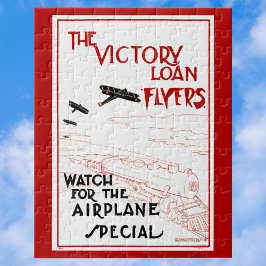 Vintage patriotiska Victory Loan-foldrar flygplan Pussel