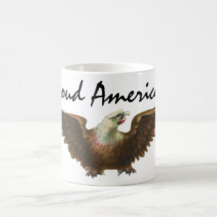 Vintage Patriotism American Örn Bird Flies Kaffemugg