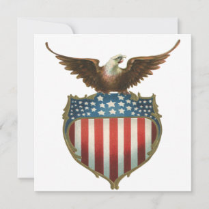 Vintage Patriotism, Proud Eagle över amerikansk Fl Inbjudningar