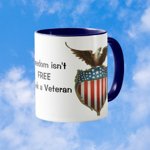 Vintage Patriotism, Proud Eagle över amerikansk Fl Mugg