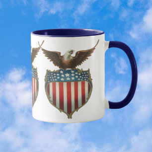 Vintage Patriotism, Proud Eagle över amerikansk Fl Mugg