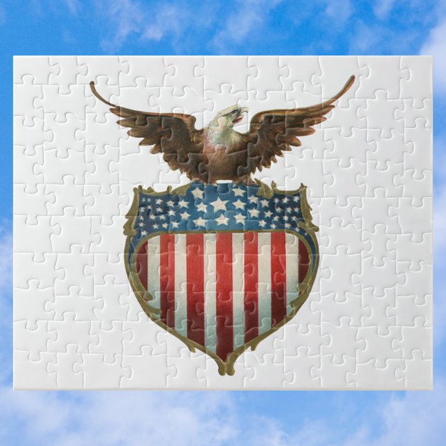 Vintage Patriotism, Proud Eagle över amerikansk Fl Pussel (Skapare uppladdad)