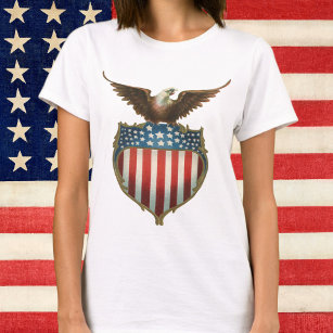 Vintage Patriotism, Proud Eagle över amerikansk Fl T Shirt