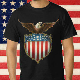 Vintage Patriotism, Proud Eagle över amerikansk Fl T Shirt