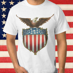 Vintage Patriotism, Proud Eagle över amerikansk Fl Tee Shirt