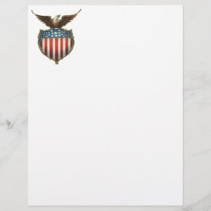 Vintage patriotism, stolt örn över amerikansk flag