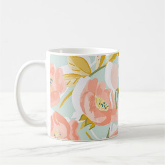 Vintage pattern with blooming rose hips and fruits kaffemugg
