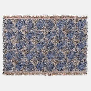 Vintage Patterned Blue och Guld Filt