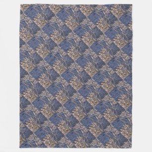 Vintage Patterned Blue och Guld Fleecefilt