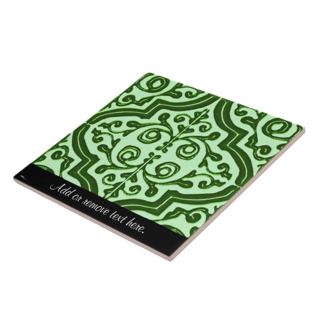 Vintage Patterned Quatrefoil (Grönt) Kakelplatta (Sidan)