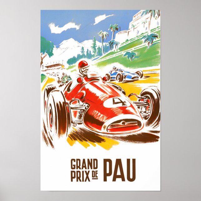 Vintage Pau Grand Prix Poster (Framsidan)