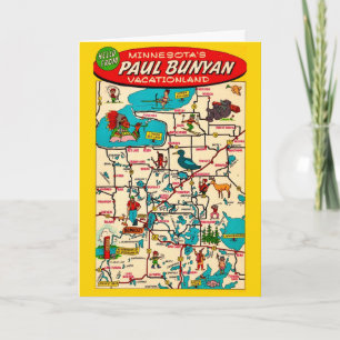 Vintage Paul Bunyan's Miinesota Kort