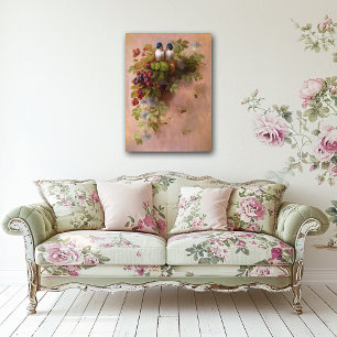 Vintage Paul-De-Longpre-Birds & Bees Poster