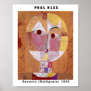 Vintage Paul Klee Ansikte Abstrakt Konst Bauhaus Poster