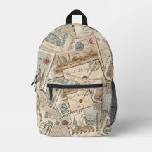 Vintage Paus Frimärke Collage Klipp ut & Sew Bag