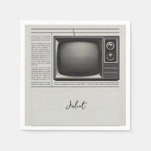 Vintage Pays Gammal Retro Tidning Bröllopsdusch Pappersservett