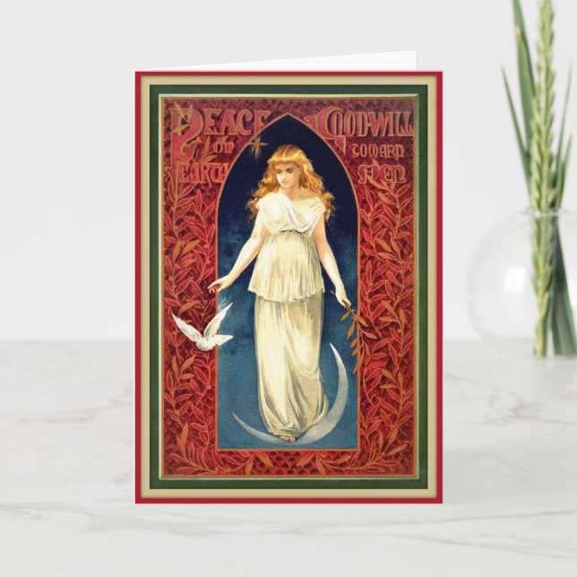 Vintage Peace Angel återställde julkortet Helgkort (Framsida)